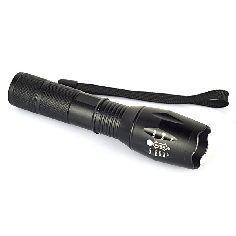 CREE XM-L L2 T6強光變焦電筒套裝 (連充電池,充電器,AAA電池適配器,防潑濺水膠盒)