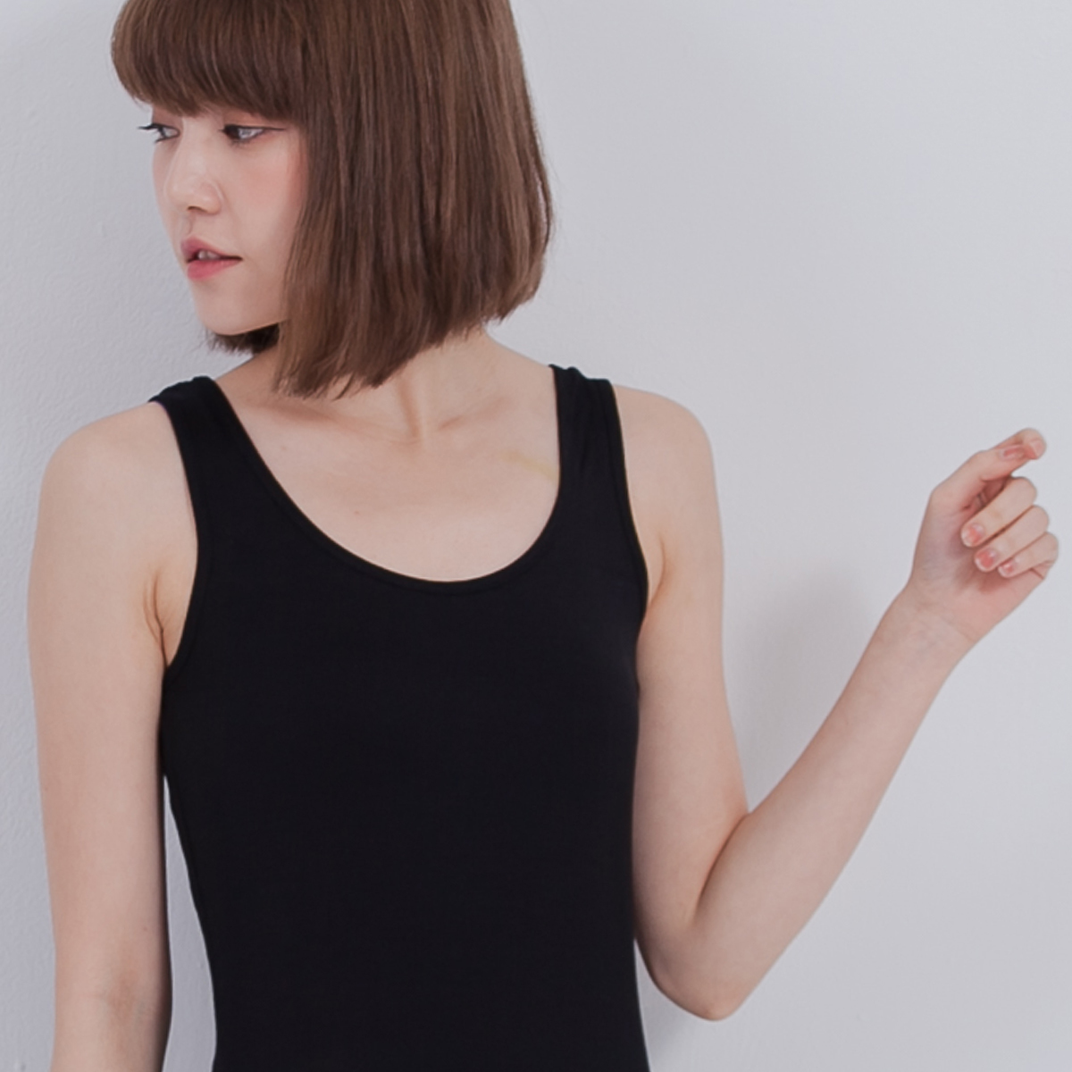 Zoe A字長版背心 / 黑色