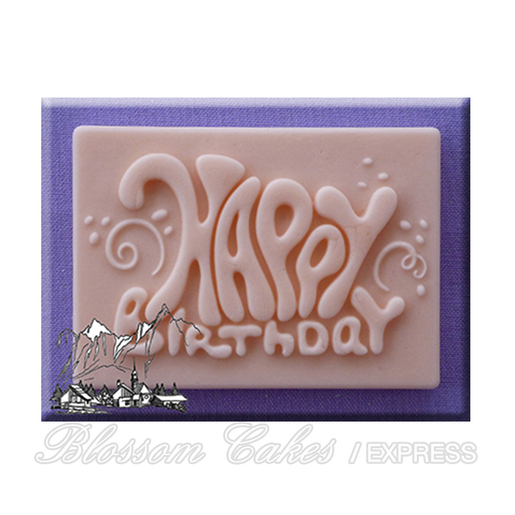 'Happy Birthday Plaque' Sugarcraft Silicone Mould