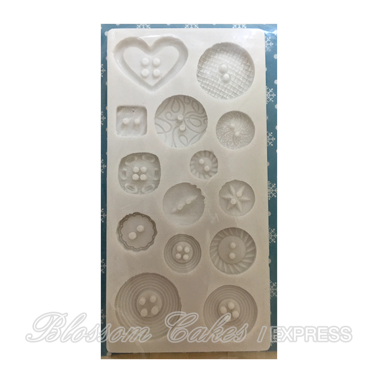 'Buttons Patterned' Sugarcraft Silicone Mould