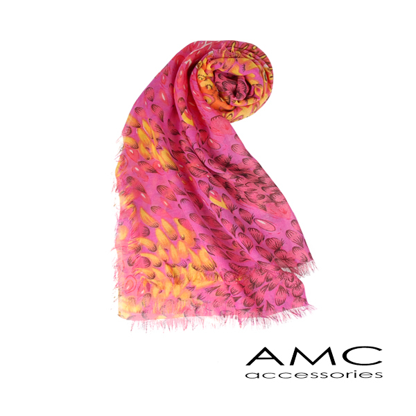 【Amarco】夢幻豹紋圖印圍巾