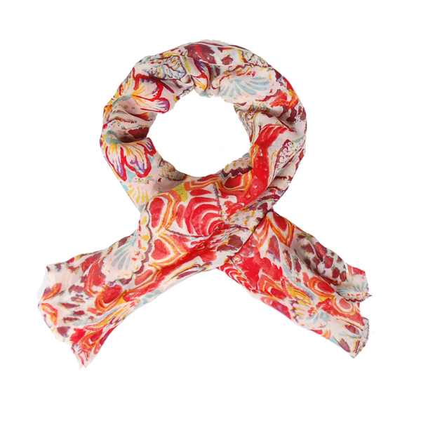 【Amarco】多彩花葉圍巾