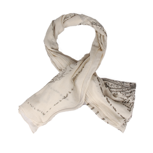 【Amarco】手寫藝術圖文圍巾