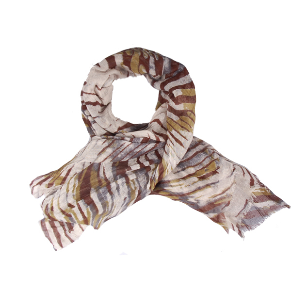 【Amarco】橫條斑馬紋圍巾