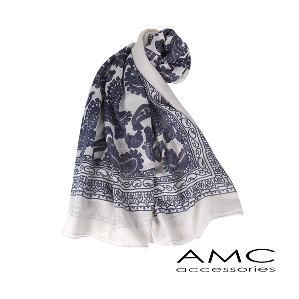 【Amarco】變形蟲印花圍巾