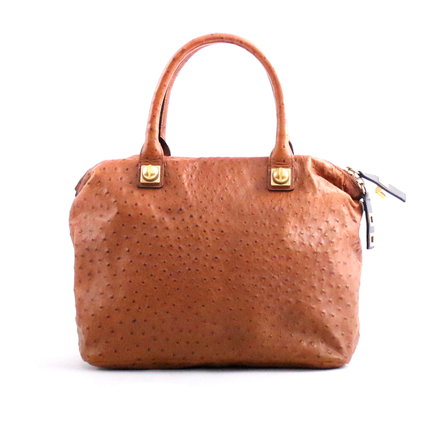 【Chloé】鴕鳥壓紋皮革肩背包(焦糖色)