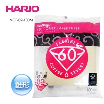 【咖啡濾紙】Hario 無漂白濾紙 2-4人份 VCF-02-110M