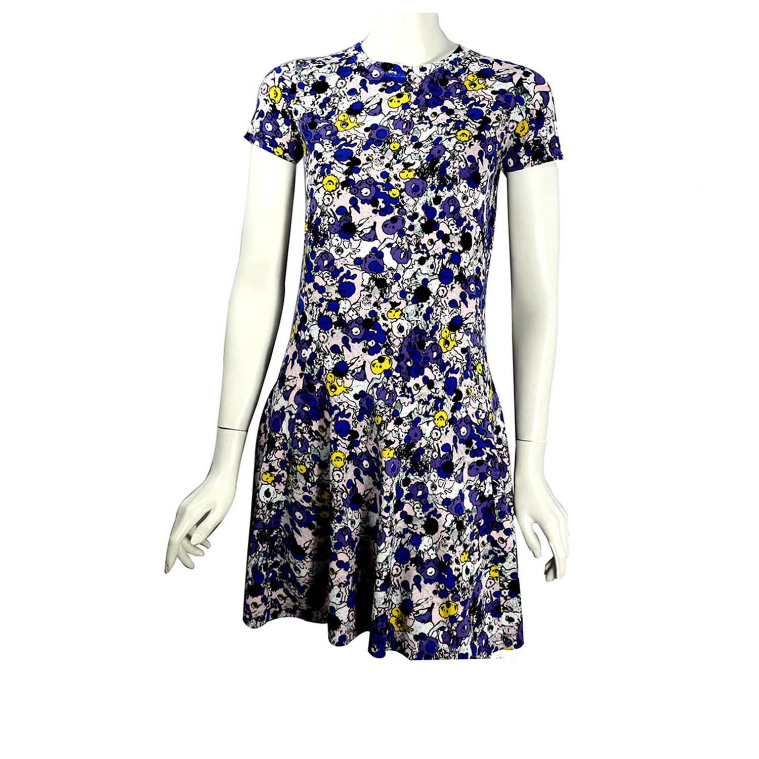 【KENZO】塗鴉針織短袖洋裝(粉/紫)  2R0585823 34