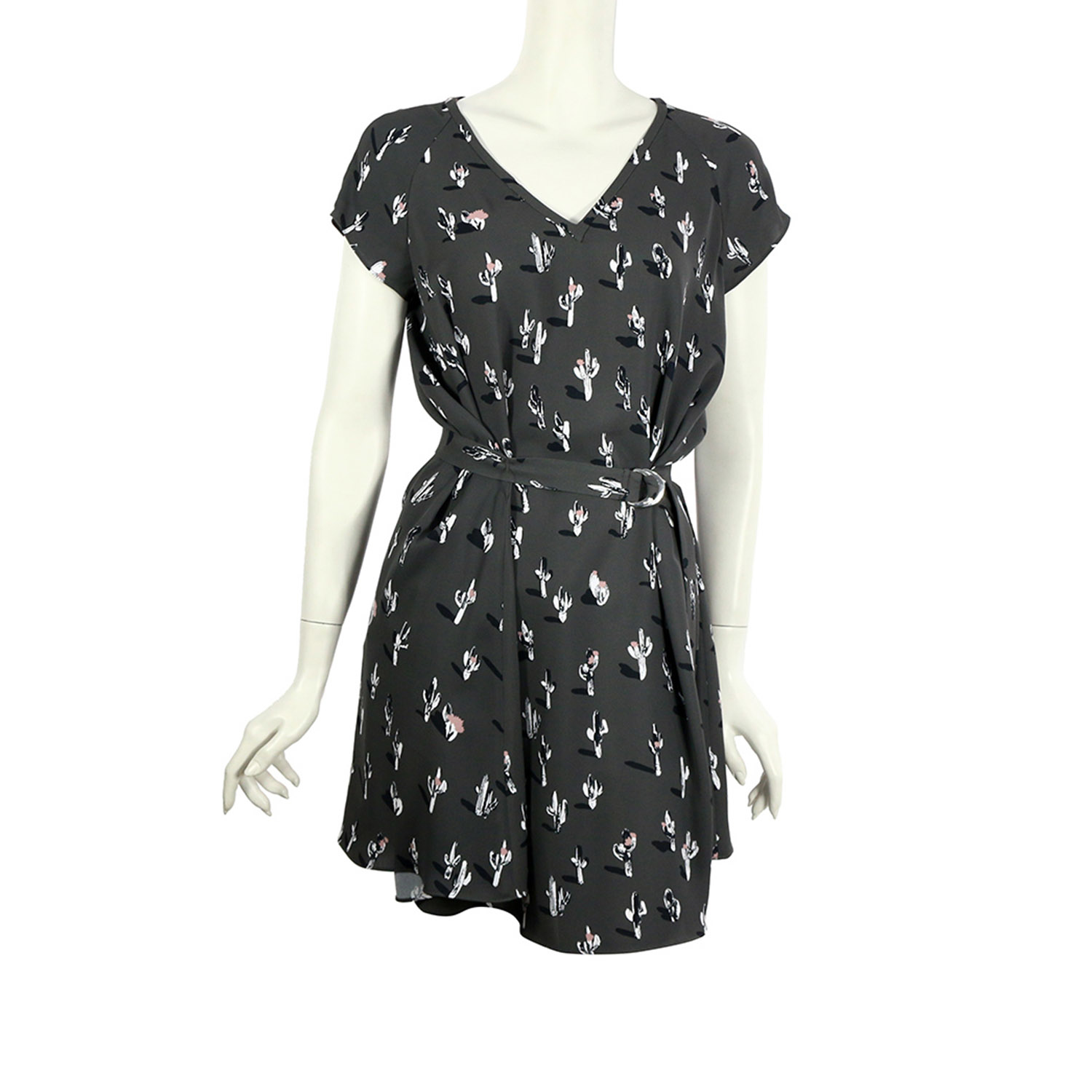 【KENZO】仙人掌圖案短袖洋裝(灰底) 2R002954F 98