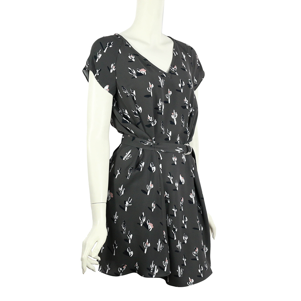 【KENZO】仙人掌圖案短袖洋裝(灰底) 2R002954F 98