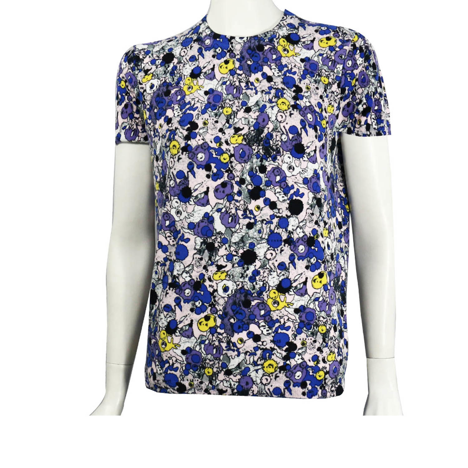 【KENZO】塗鴉短袖針織上衣(藍/粉) 2T0568823 34