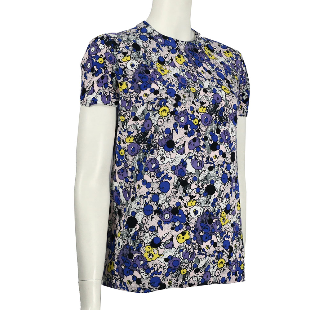 【KENZO】塗鴉短袖針織上衣(藍/粉) 2T0568823 34