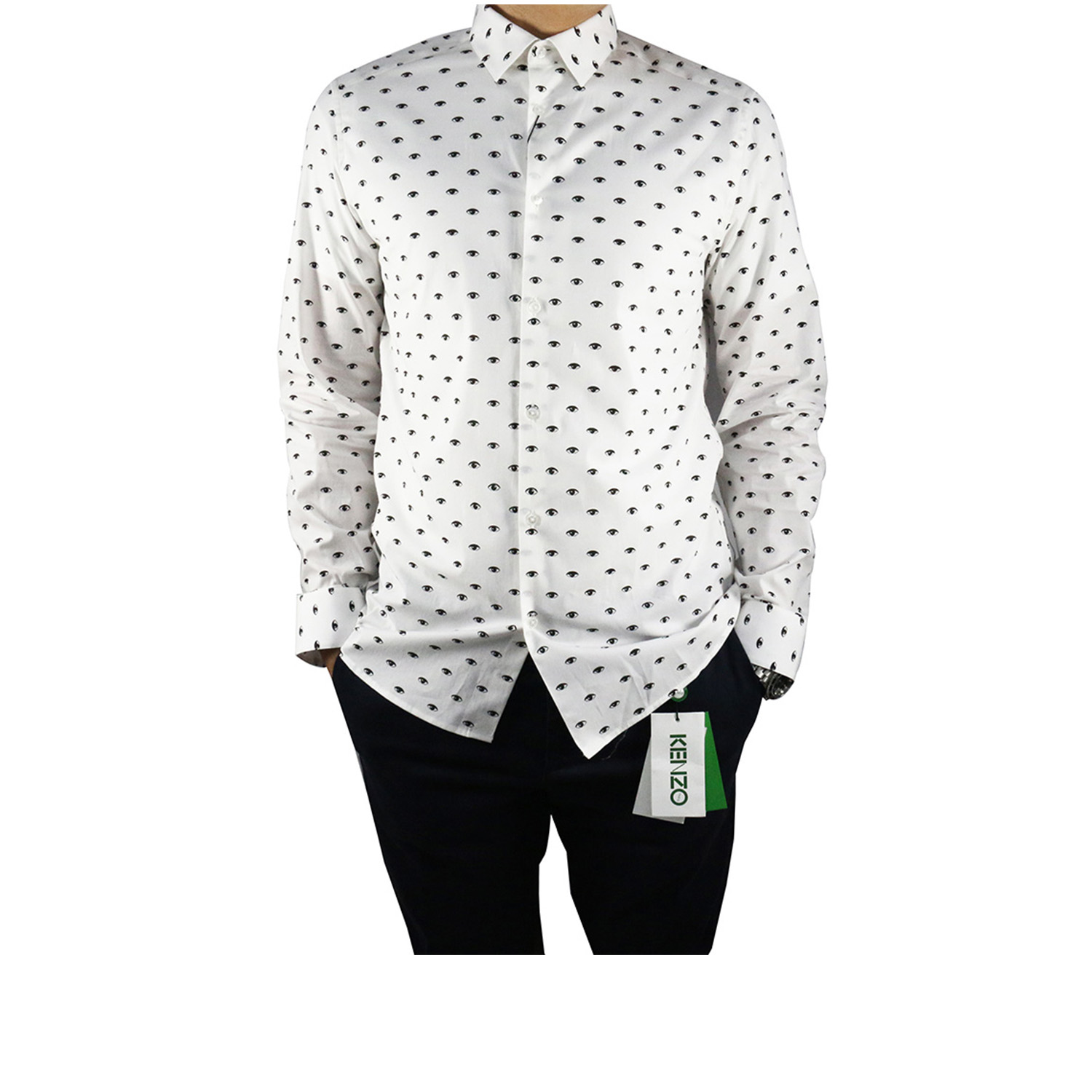 【KENZO】小眼睛長袖襯衫(米) F655CH1001FM 01