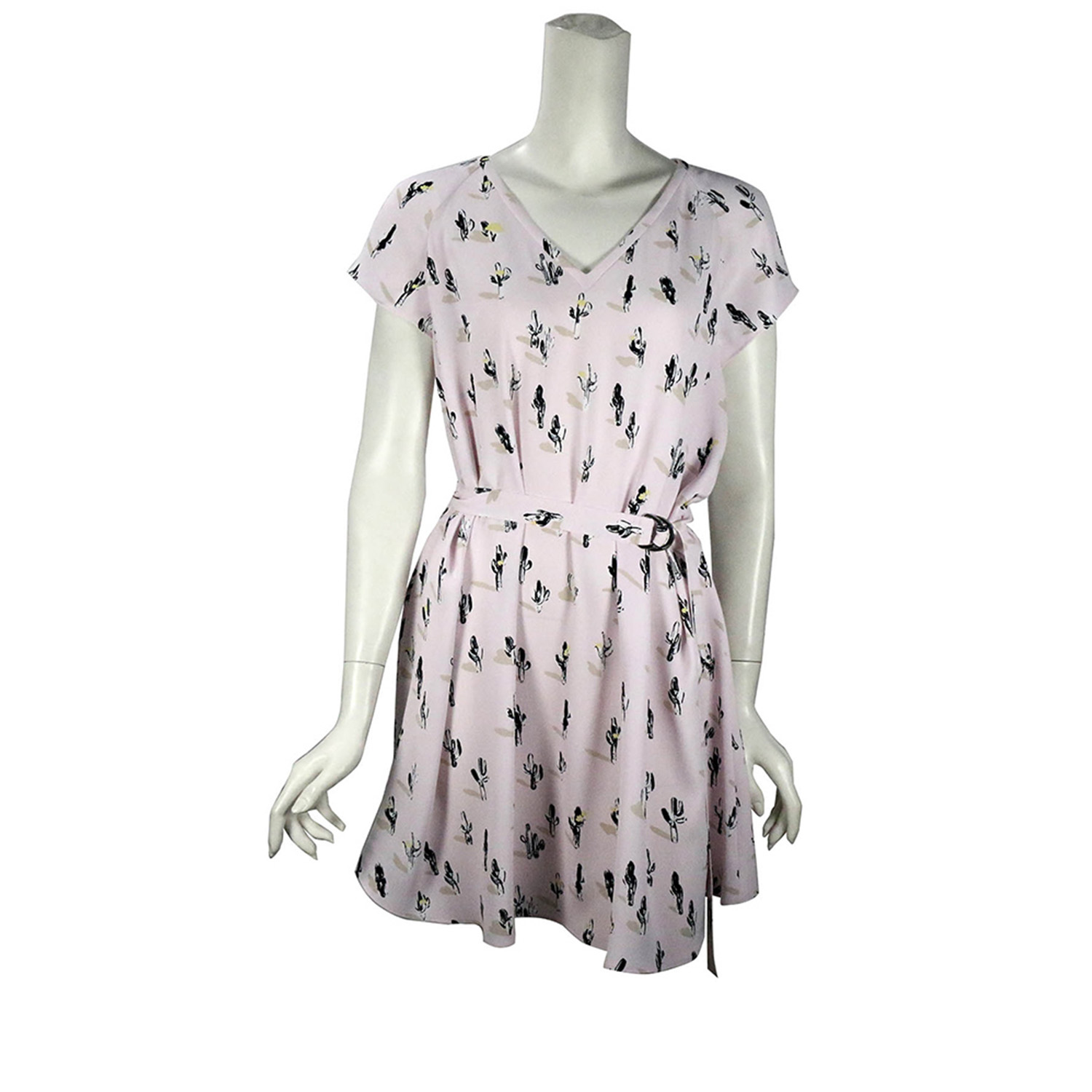 【KENZO】仙人掌圖案短袖洋裝(粉底) 2R002954F 34