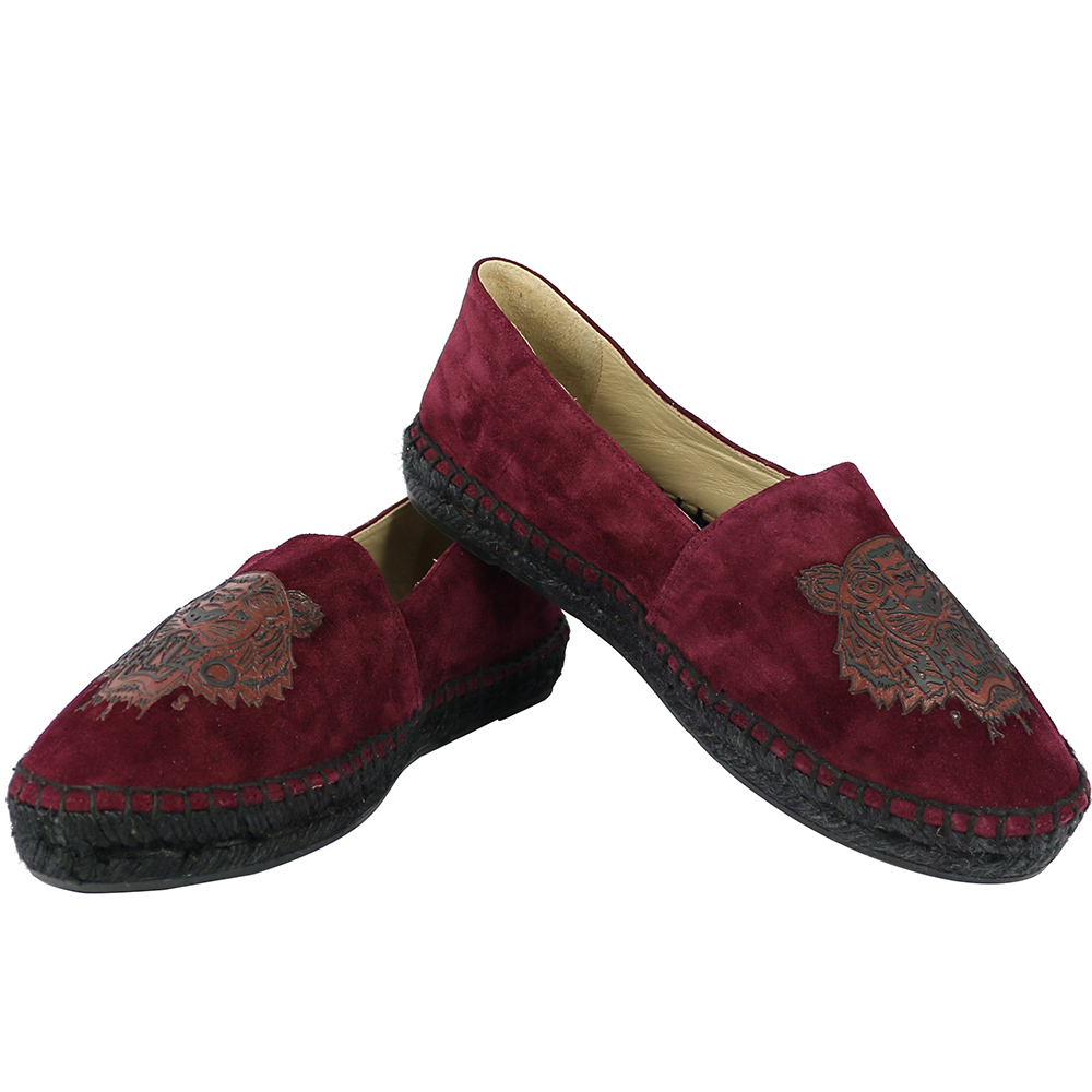 【KENZO】虎頭麂皮草編底樂福鞋(紫色Purple)  F562ES180L54/86