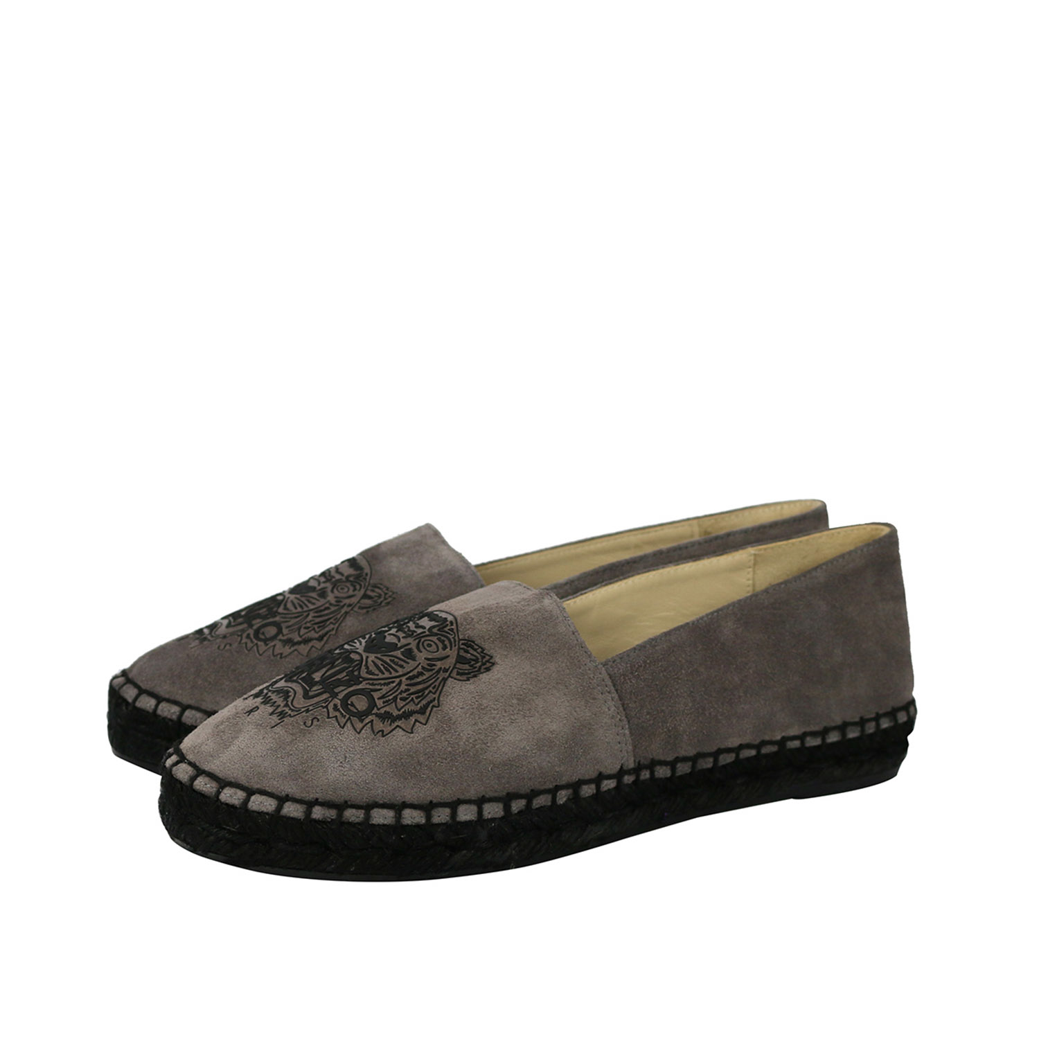 【KENZO】虎頭麂皮草編底樂福鞋(石灰色light grey) F562ES180L54/95