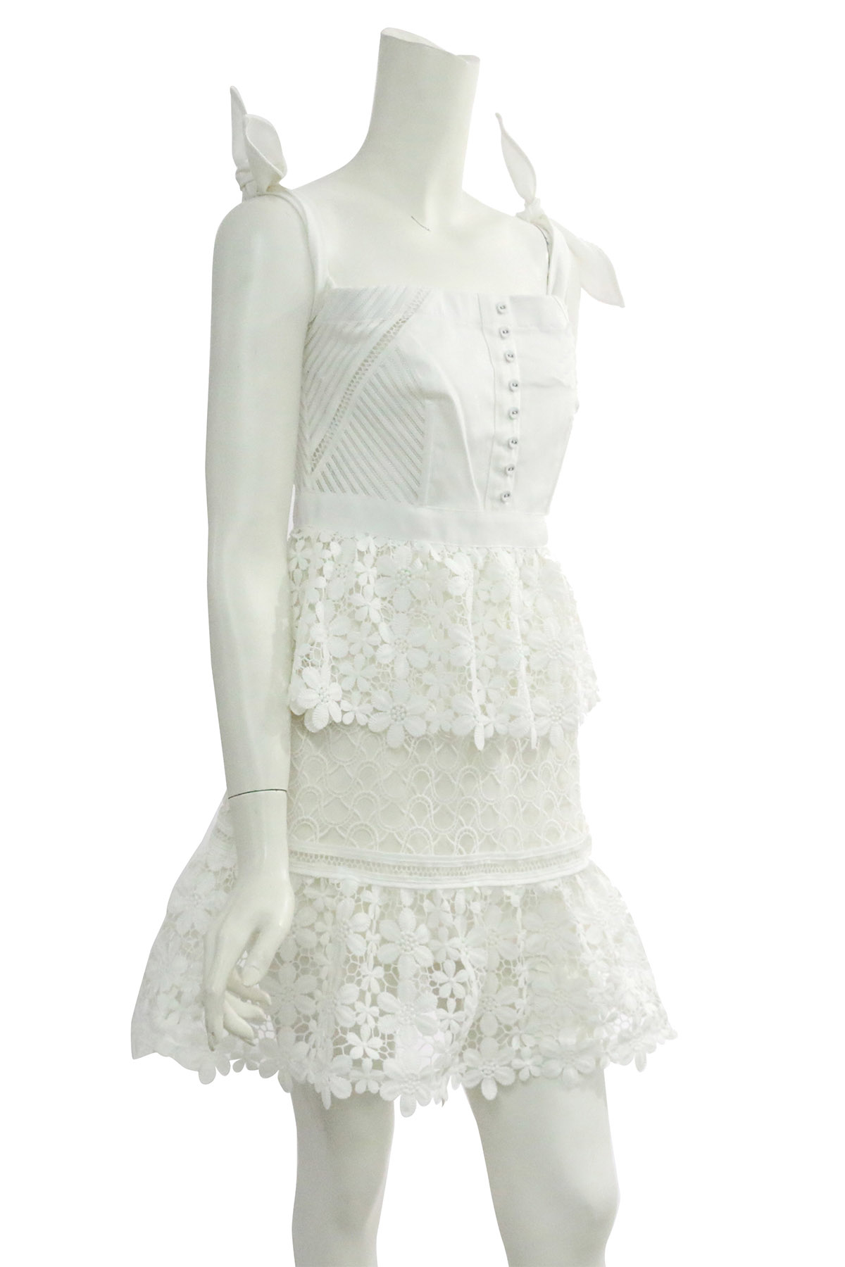 【self-portrait】平口短洋裝 (白蕾絲)SP9005/CREAM