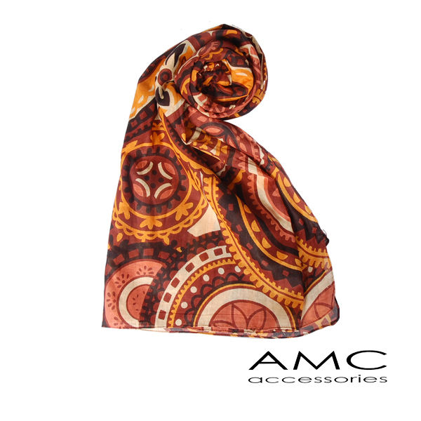 【Amarco】多重圓圈印花圍巾