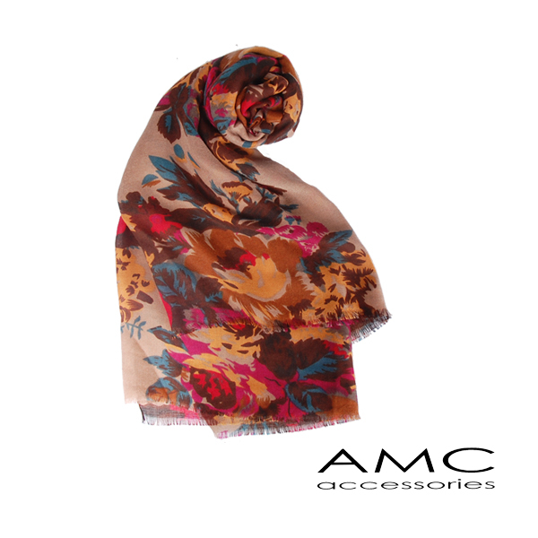 【Amarco】夢幻豹紋圖印圍巾
