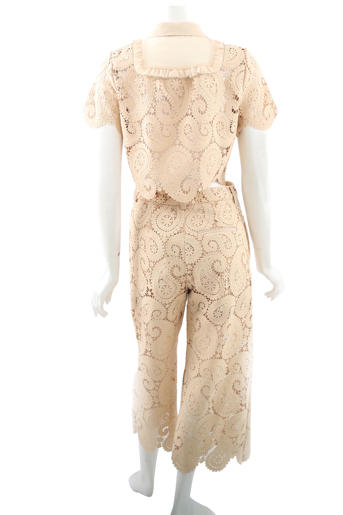 【self-portrait】蕾絲寬褲(膚色)SP9036/NUDE