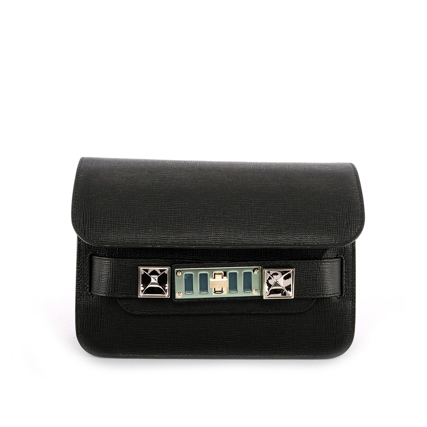 【Proenza Schouler】黑色mini 新款 防刮牛皮 PS11(金釦)斜背包