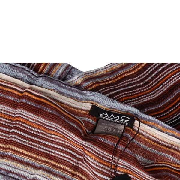 【Amarco】藍褐直條配色薄圍巾