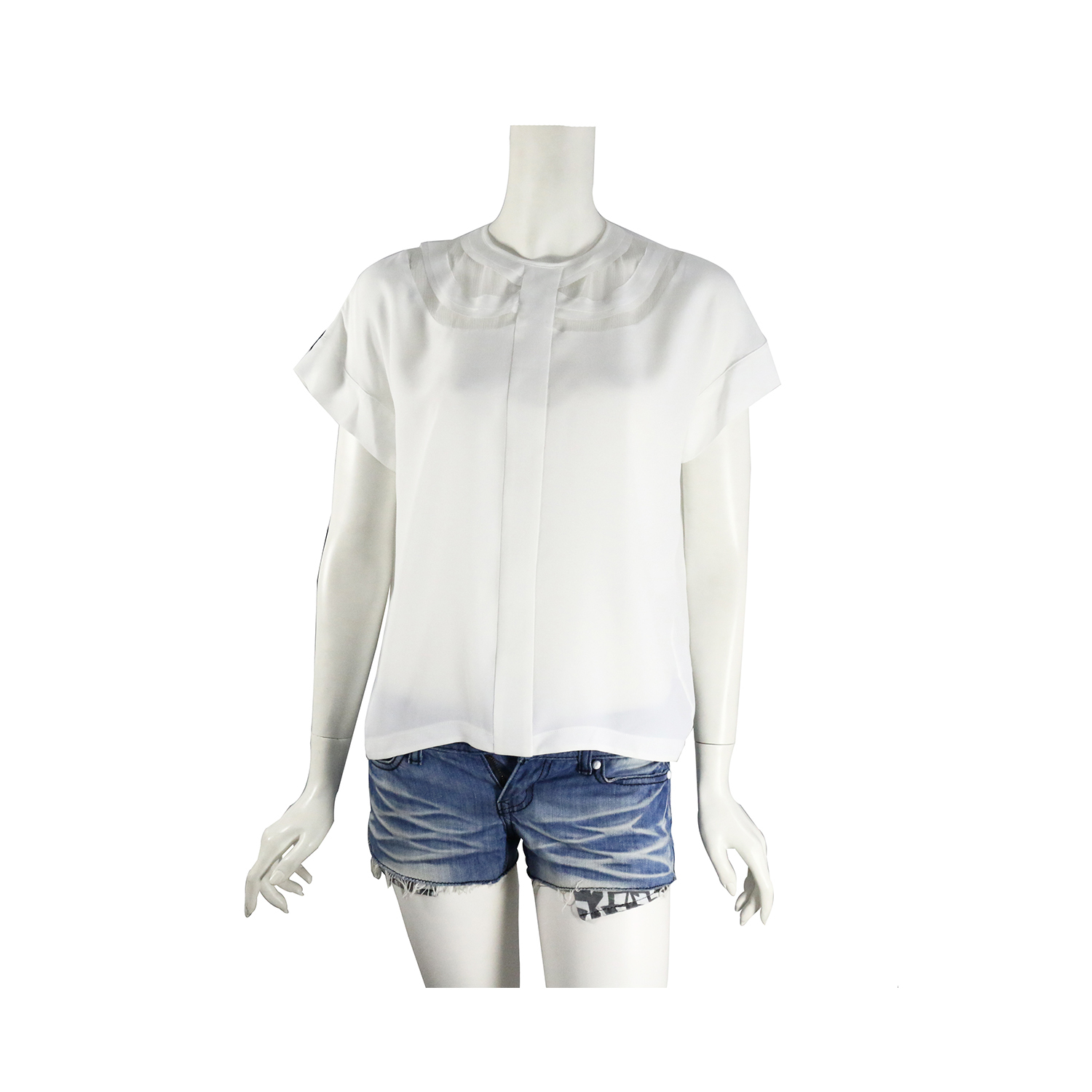 【N°21】雪紡短袖上衣(白色)