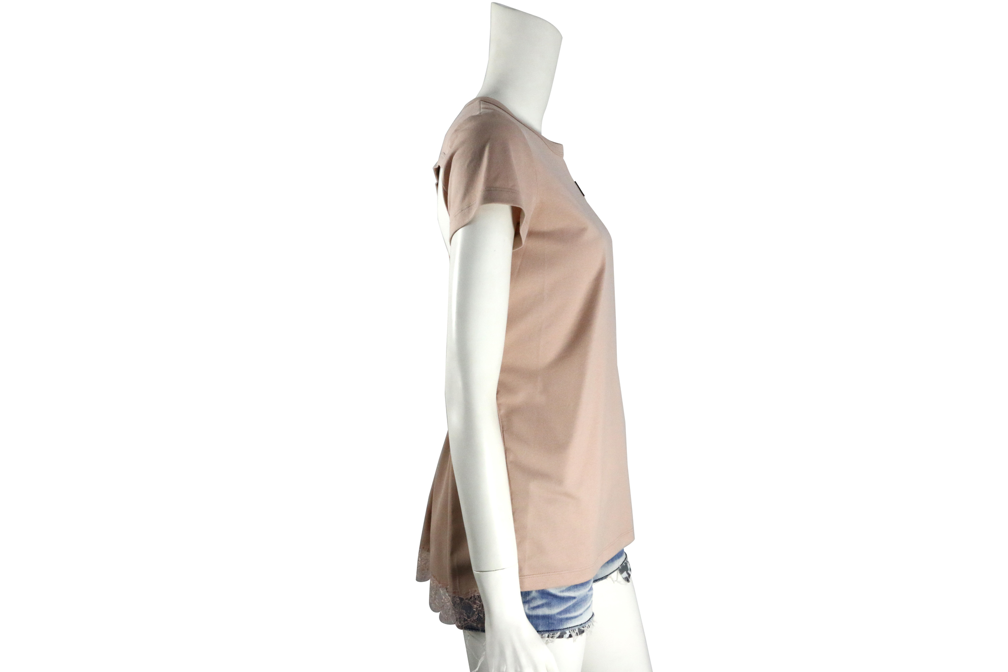 【N°21】背心後鏤空短袖上衣(裸粉色)