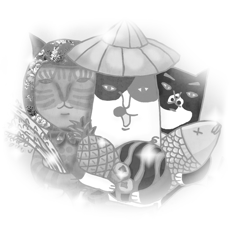 Mix Cats-米克斯貓 - 明信片 - 農作物