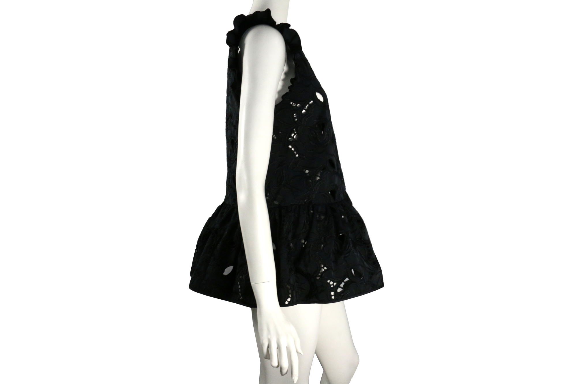 【N°21】黑色鏤空無袖上衣 38 (黑色)