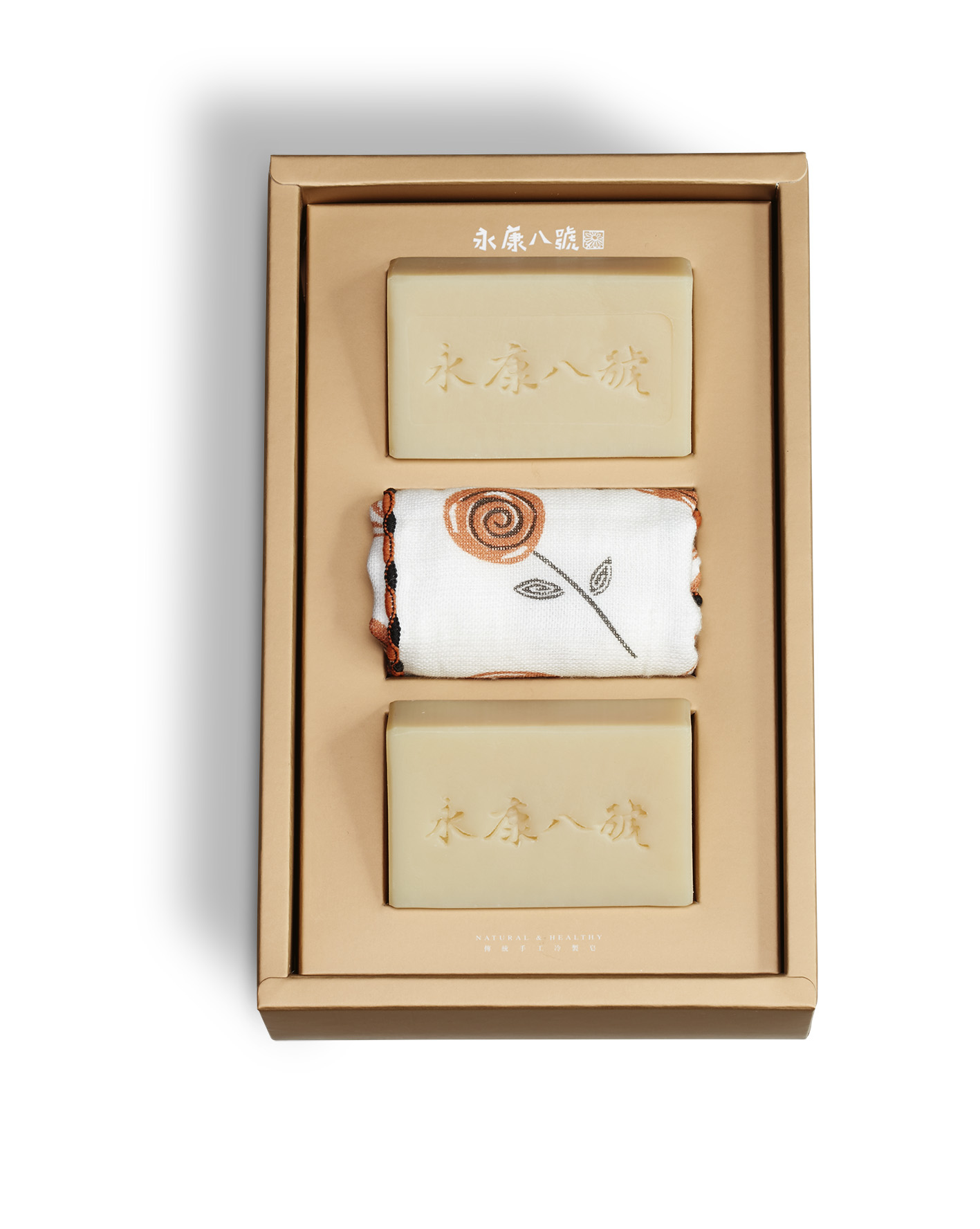 保濕方巾禮盒 A款（薰衣草保濕皂、玫瑰天竺葵保濕皂）