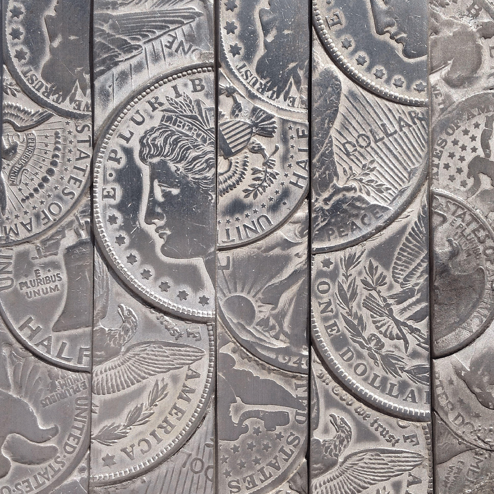 日本North Works純銀900手工打造摩根銀幣50 Cent笑臉鈕扣配件吊飾-3款
