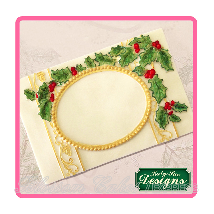 Katy Sue Vintage Christmas Plaque - Oval Aperture - Silicone Mould