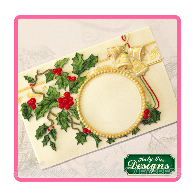 Katy Sue Vintage Christmas Plaque - Circle Aperture - Silicone Mould