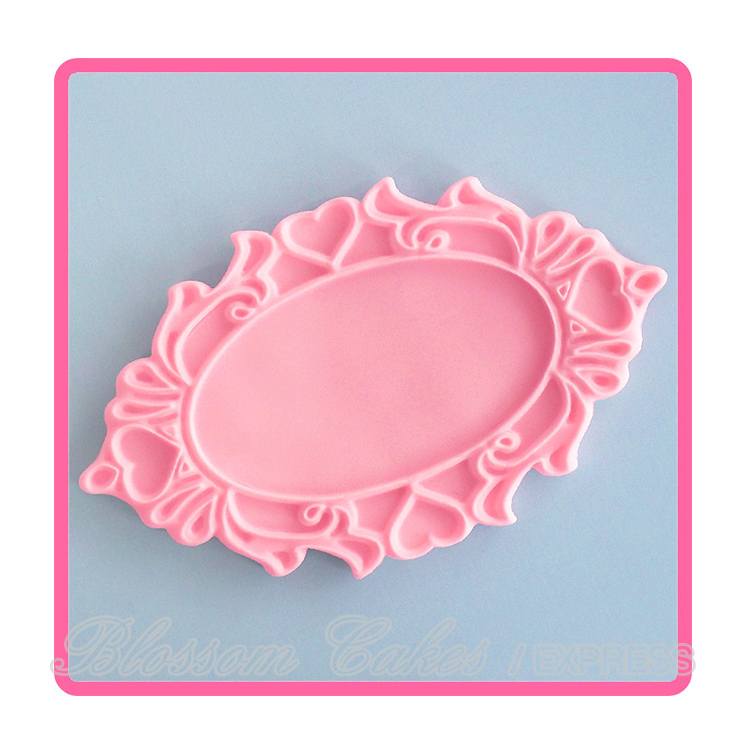 Katy Sue Decorative Plaque - Oval Hearts - Silicone Mould