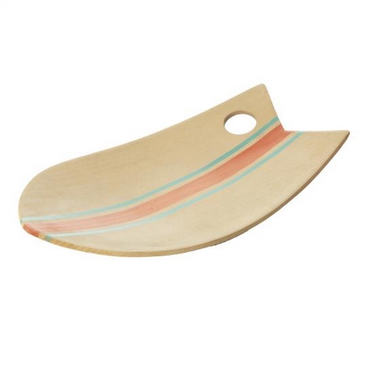 NODATE mug x Monro-HOLE-PLATE-FISH TALE (BORDER)-魚的故事三色框紋盤-BORDER