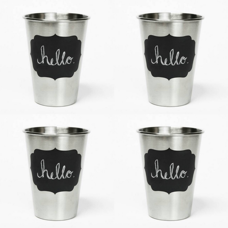 CupsCo-不鏽鋼杯 -黑板Chalkboard 四件組