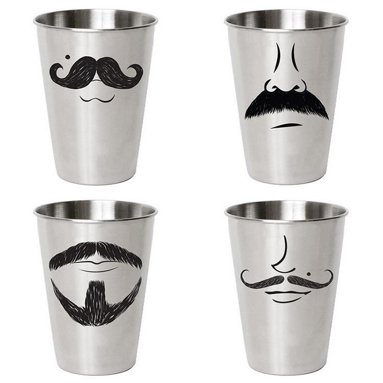 CupsCo-不鏽鋼杯 - 翹鬍子 四件組