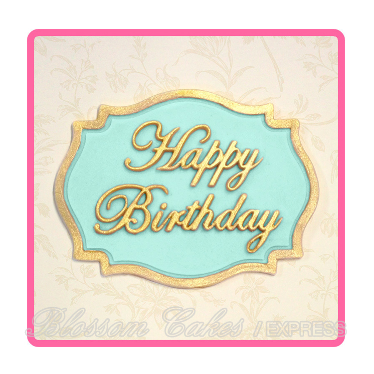 Katy Sue Mini Plaque - Happy Birthday - Silicone Mould