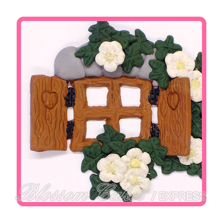 Katy Sue Sugar Buttons - Enchanted Window & Flowers - Silicone Mould