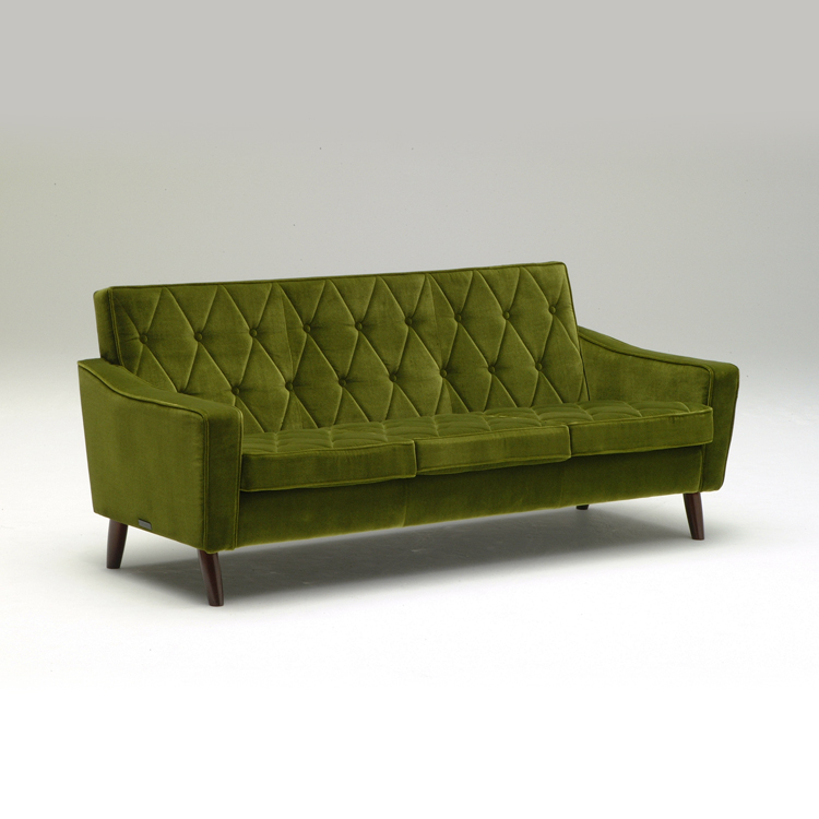 Lobby Chair 三人綠絨布沙發