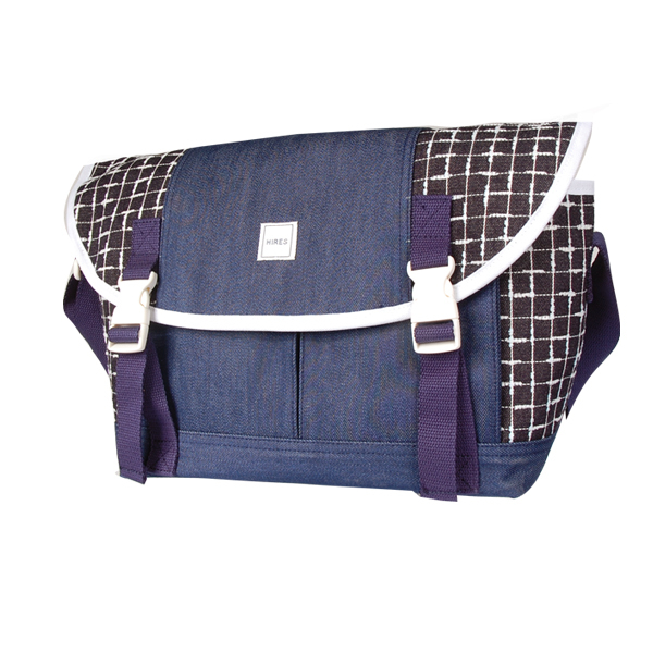 【HIRES】丹寧格子系列-斜背包