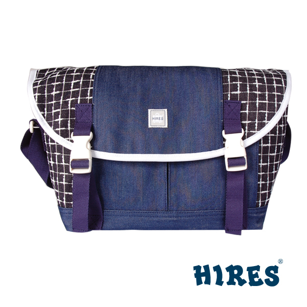 【HIRES】丹寧格子系列-斜背包