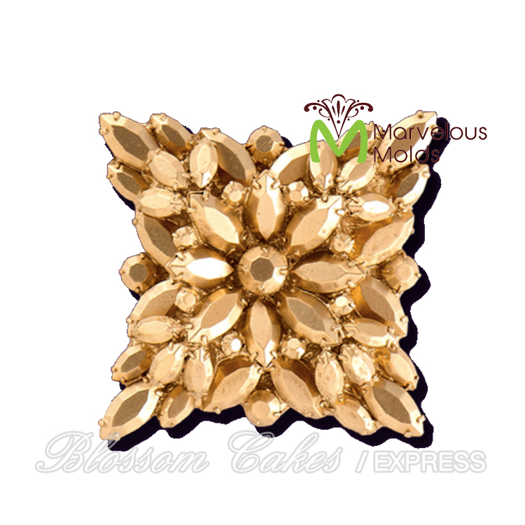 Marvelous Molds "Bling Squared" Jewel Brooch Silicone Mold