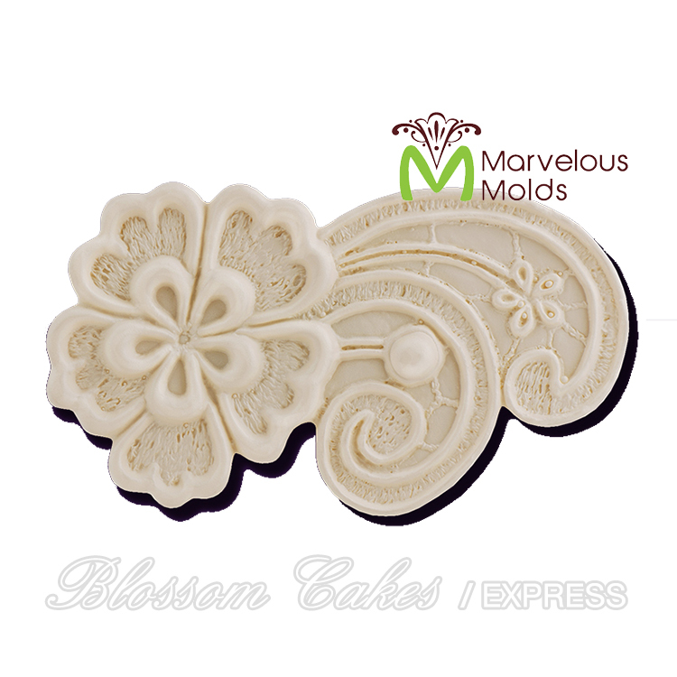 Marvelous Molds "Joan" Left Enhanced Lace Silicone Mold