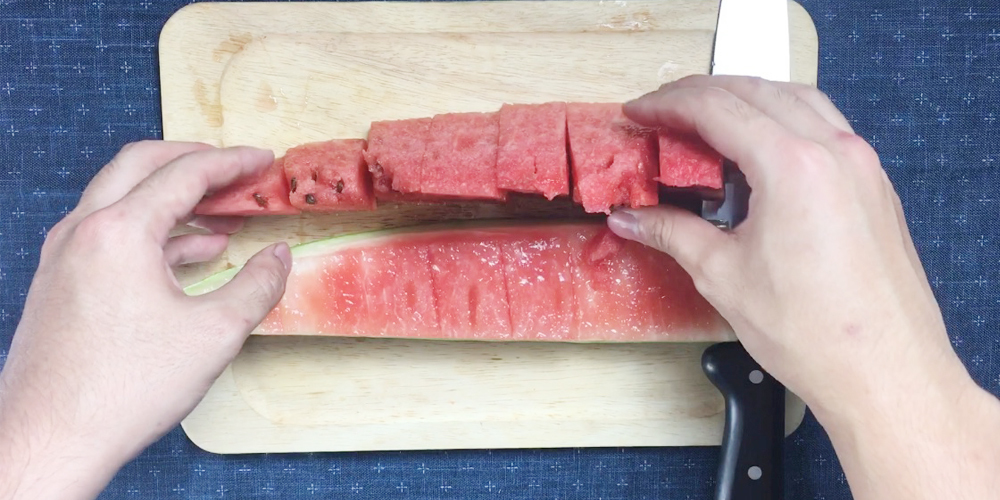 西瓜切片, 切塊