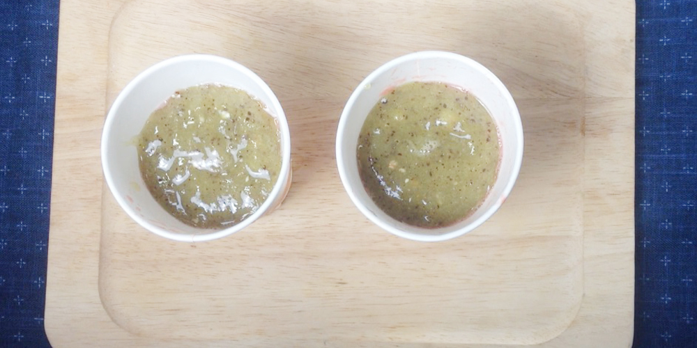 冷凍後加入奇異果汁