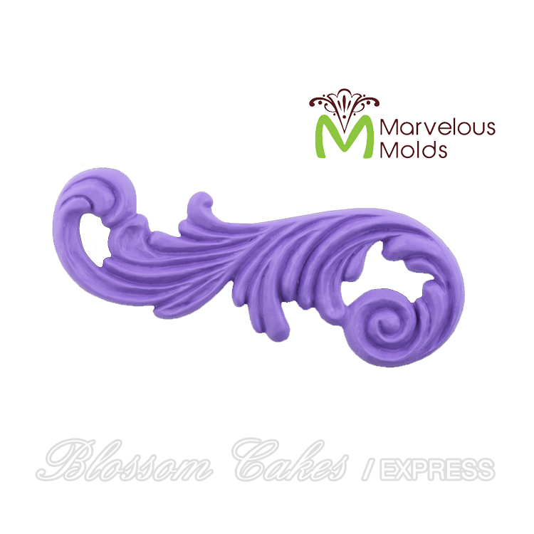 Marvelous Molds "Left Scroll Ensemble" Sculpted Scroll Silicone Mold