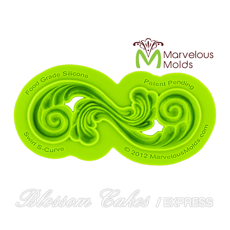 Marvelous Molds "Swirl S-Curve" Sculpted Scroll Silicone Mold