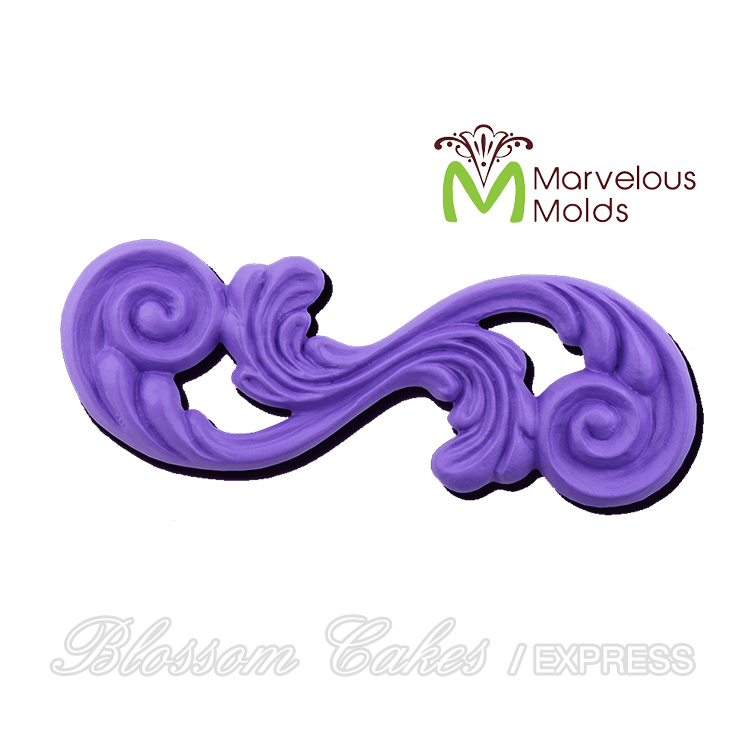 Marvelous Molds "Swirl S-Curve" Sculpted Scroll Silicone Mold